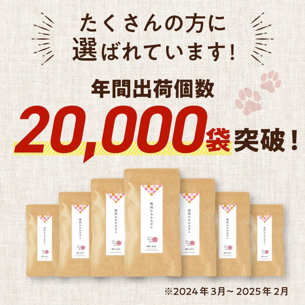 健康いぬ生活 アレルギー対応 国産 無添加 馬肉 かみかみ ガム 75g (25g×3袋) カミカミ 犬 アレルギー 馬 おやつ グルテンフリー thumbnail 2