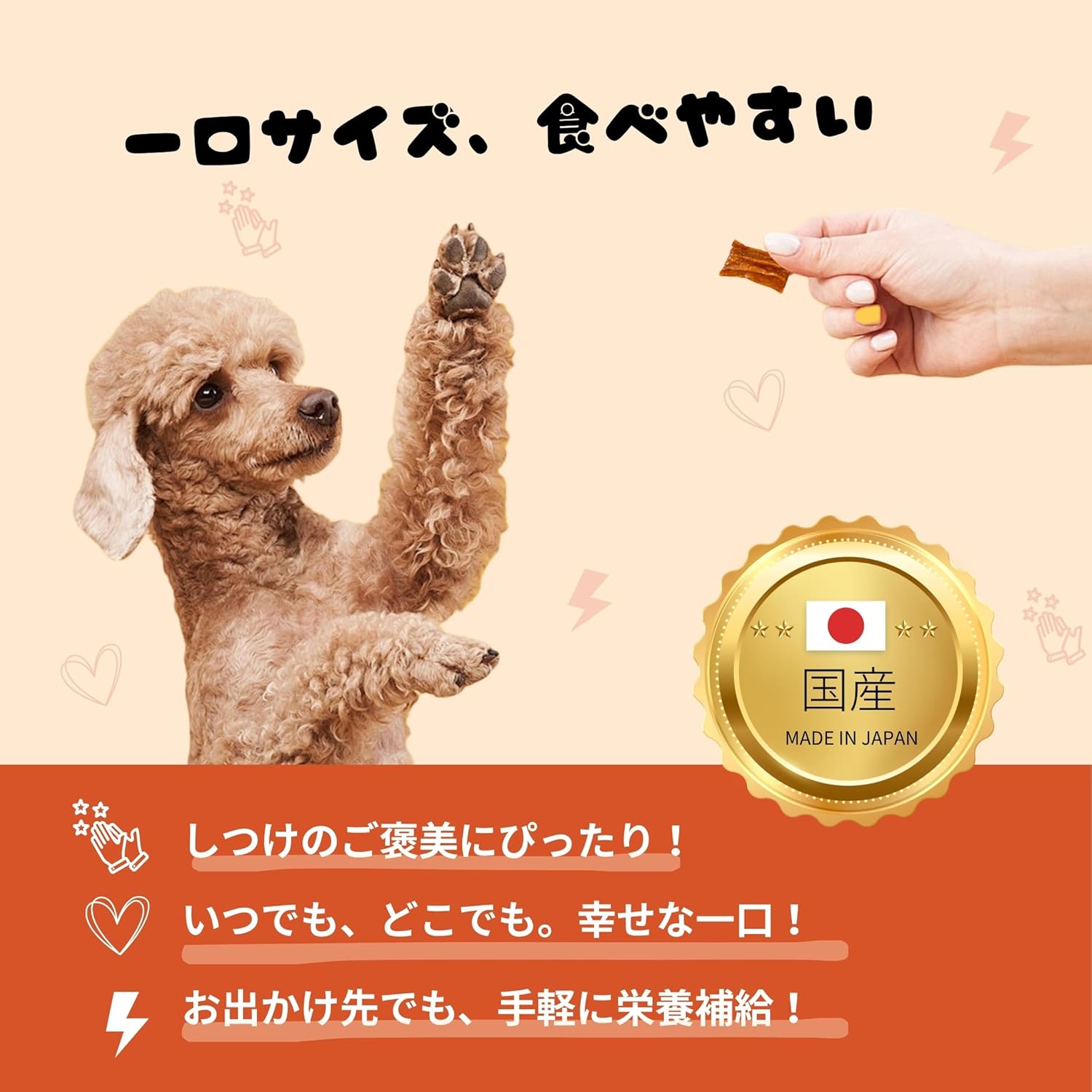 ミックスジャーキー［チキン・サーモン・にんじん入り］国産無添加・無着色 犬用おやつ 犬用おやつ HUMAN&PETS 鮭,魚,肉 天然素材,トレーニング用おやつ,ショートタイプ,ペットおやつ 大容量 80g thumbnail 2